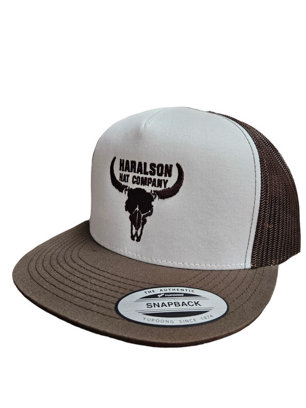 Haralson Hat Co Skull White/Brown