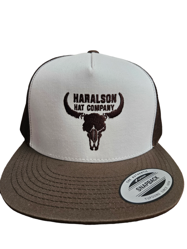 Haralson Hat Co Skull White/Brown